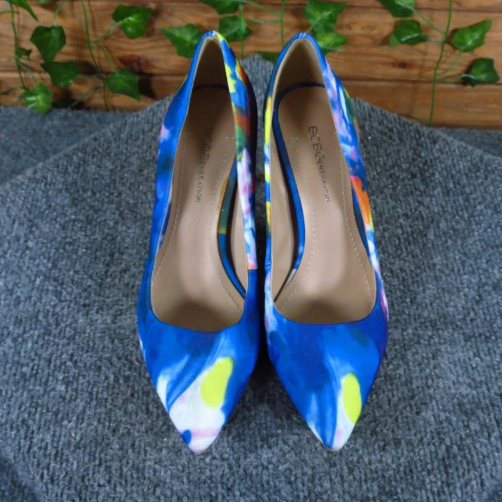 BCBGeneration Gaminkh Women Pump Size‎ 6B Dress Wedding Blue Abstract Floral